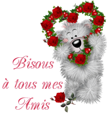 image bisous ours teddy + texte gif